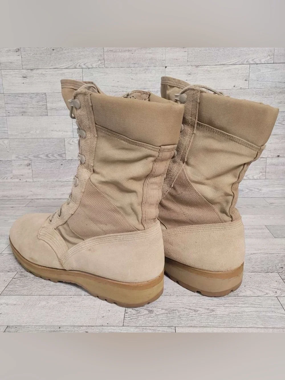 Men's Army Dessert Tan Suede Military Hot Weather Tactical Combat Boots Size 10